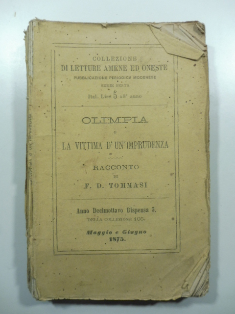 Olimpia o la vittima d'un'imprudenza. Racconto